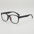 Lunettes noires mates à monture ronde avec specs TR90-1147 vue de profil à 45 degrés - Monture Noire Verres Transparents