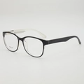 Lunettes rondes classiques en TR90 noir pour hommes et femmes avec branches transparentes - Monture Transparente Noir Blanc Plano