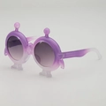 Kids purple gradient creative sunglasses with cartoon frame and round dark lenses - Purple and White Gradient