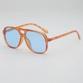 Lunettes aviateur rétro avec monture écaille orange et verres bleu clair - Monture Écaille Jaune Verres Bleu Clair
