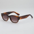 Retro small frame sunglasses with tortoiseshell pattern and gradient brown lenses - Tortoiseshell Frame Double Red Lens (C4)
