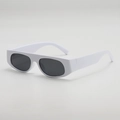 Gafas de sol retro cuadradas blancas con lentes gris oscuro de estilo punk minimal - Montura Blanca Lente Gris