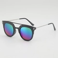 Occhiali da sole tondi per bambini con montatura nera e lenti colorate arcobaleno - Montatura Nera Lenti Multicolore