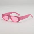 Gafas de sol Y2K rosas con montura gruesa y lentes translúcidas a juego con acabado brillo - Montura Rosa / Lentes Rosas
