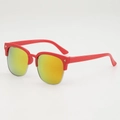 Kids semi-rimless sunglasses with red frame and orange gradient mirrored lenses - Red Frame Red Mirror