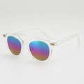 Kids aviator sunglasses with transparent frame and colorful rainbow mirror lenses - Transparent Frame Rainbow Lens