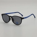 Lunettes de soleil vintage enfant noires et bleu roi avec verres gris anti-UV - Monture Noire Branches Bleu Noir / Gris