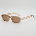 Lunettes de soleil rectangulaires rétro avec monture thé et rivets en étoile - Monture Thé Transparente Verres Thé