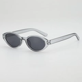 Retro oval sunglasses with translucent grey frames and dark grey lenses for outdoor style - Translucent Grey Frame Grey Lens