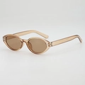 Oval leopard print sunglasses with brown lenses for outdoor driving UV protection - Transparent Tea Frame Tea Lens