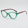 Montatura per occhiali cat eye verde smeraldo traslucido e stanghette tartarugate - Verde Trasparente