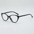 Classica montatura per occhiali cat-eye nera con lenti trasparenti e design a cerchio intero - Nero Opaco