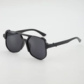 Occhiali da sole aviator neri oversize con montura spessa in resina e protezione UV - Montatura Nera Lenti Grigie
