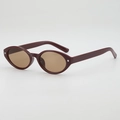 Oval leopard-style sunglasses in deep wine red resin frame with brown lenses - Burgundy Frame Brown Lens