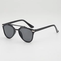 Lunettes de soleil rétro pour enfants, monture noire à double pont et verres gris foncé - Monture Noire Verres Gris