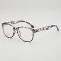Monture de lunettes ronde classique avec motif marbre noir et blanc en matériau TR90 - Monture Florale Grise Plano