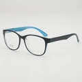 Stylish black and blue TR90 round eyeglass frames with model number TR90-1147 - Transparent Blue Frame Plano