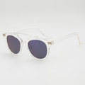 Kids trendy aviator sunglasses with transparent frames and dark purple lenses - Transparent Purple