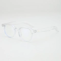 Minimalist round sunglasses with transparent resin frame and anti-UV lenses - Transparent Frame Clear Lens
