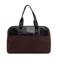 Borsa tote minimalista marrone e nera con doppi manici per il pendolarismo - Marrone