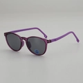 Occhiali da sole per bambini con montatura rotonda viola e lenti scure moda - Viola Trasparente / Grigio