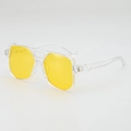 Modern pilot sunglasses with transparent frames and bright yellow lenses for a trendy look - Clear Frame Yellow Lens