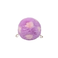 Purple plush spherical chain bag with pink stars and gold shoulder strap - Purple (Star Pattern)