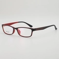 Montatura per occhiali quadrata TR90 ultraleggera in nero e rosso, stile retrò per adulti - Montatura Esterno Nero Interno Rosso Lenti Trasparenti