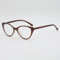 Montatura per occhiali cat-eye alla moda in marrone ambra traslucido con stile retrò - Montatura Tè Plano