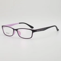 Lightweight square eyeglass frames in black and pink dual-tone TR90 material - Black Outer Purple Inner Frame Plain Lens