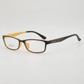 Lightweight rectangular TR90 frames in matte black and bright yellow contrast - Black Outer Yellow Inner Frame Plain Lens