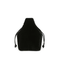 Schicke schwarze Plüschbeuteltasche aus weichem Kunstfell mit minimalistischem Dreiecksdesign - Schwarz