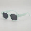Gafas de sol retro cuadradas verde menta con lentes oscuras para hombre y mujer - Marco Verde Menta Lente Gris