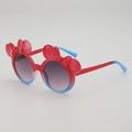Occhiali da sole bimbi con sfumatura rosso-blu glitter e orecchie rotonde - Sfumato Rosso Blu (Sopra Rosso Sotto Blu)