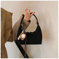 Sac hobo noir minimaliste avec pendentif créatif en forme de gant de baseball - Avec Pendentif Baseball / Noir