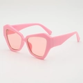 Occhiali da sole chic rosa geometrici cat-eye con montatura spessa e lenti colorate - Montatura Rosa / Lenti Rosa