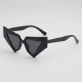 Futuristic polygon sunglasses in black thick frame for unisex punk street style - Black Frame Grey Lens