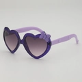 Lunettes de soleil cœur violettes pour enfants avec paillettes et nœud décoratif - Monture Violette Verres Gris