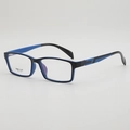Montatura per occhiali classica rettangolare in TR90 nero e blu per uomo e donna - Esterno Nero Interno Blu (C1990)