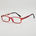 Gafas cuadradas TR90 ultraligeras en rojo translúcido y negro con estrella - Montura Roja