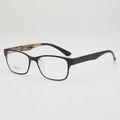 Monture de lunettes carrée noire en TR90 avec imprimé street art sur les branches - Noir (Intérieur Gris)