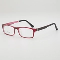 Klassische dunkelrote TR90 Brille in quadratischer Form mit schwarzen floralen Bügeln unisex - Lila Rahmen Glatt