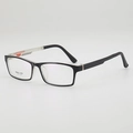 Klassische schwarze TR90 quadratische Brille mit transparent gemusterten Bügeln für Damen - Schwarzer Rahmen Weißes Innenbein Glatt