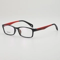 Montatura per occhiali rettangolare classica in TR90 nero e rosso stile casual - Montatura Nera Aste Rosse