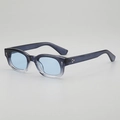 Occhiali da sole quadrati sfumati grigi con lenti blu e borchie a stella stile unisex - Montatura Sfumata Blu Lenti Blu