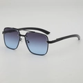 Lunettes aviateur tendance avec monture noire et verres dégradés bleu-violet - Protection UV400 / Monture Noire Verres Gris Bleu