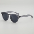 Lunettes de soleil Boston rétro gris translucide avec protection UV et détails en métal - Monture grise translucide Verres gris