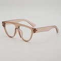 Occhiali da sole vintage flat top con montura spessa trasparente marrone tè unisex - Montatura Tè Trasparente Lente Chiara