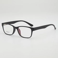 Occhiali quadrati classici TR90 neri per uomo e donna, modello TR90-1130 - Nero opaco