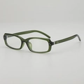 Gafas de sol retro cuadradas estrechas en resina verde translúcida con remaches - Montura Verde Lentes Transparentes